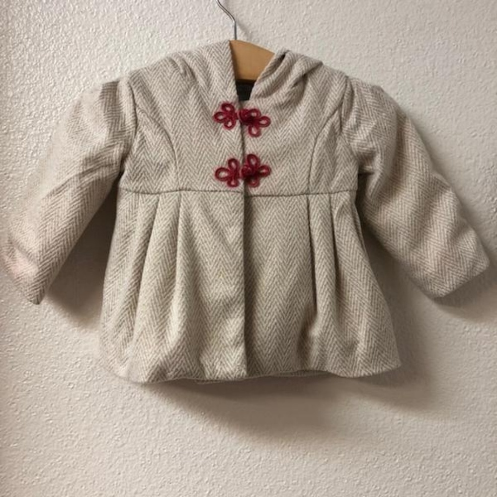 0-3 month girls Tahari gold and cream dress jacket